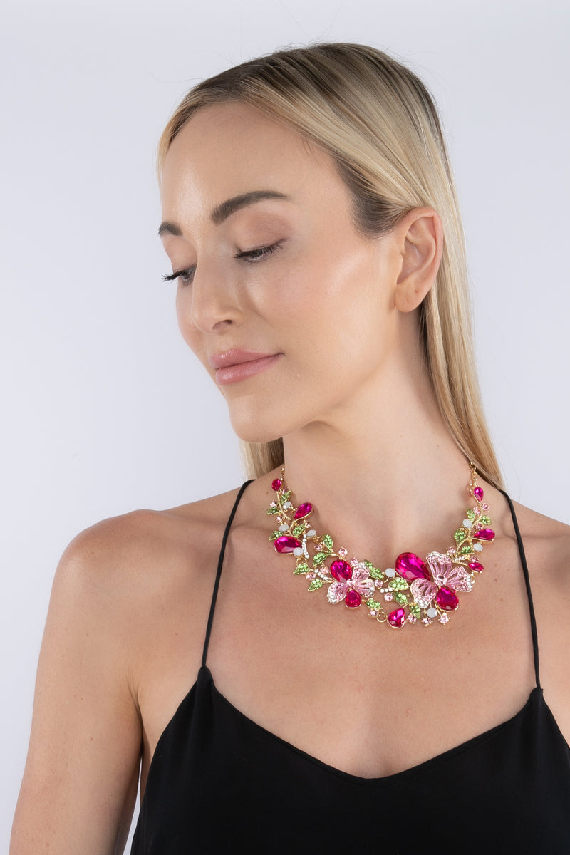 Cerise pink statement on sale necklace