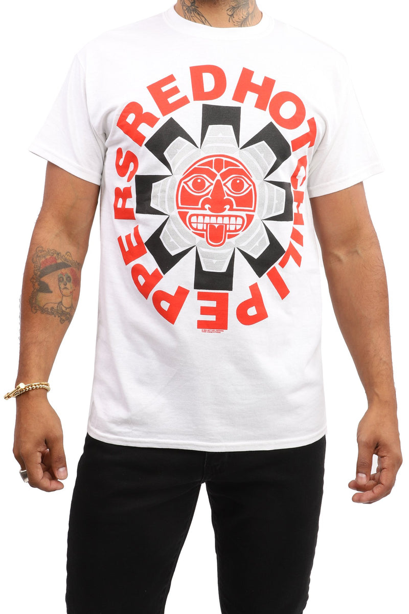 Red Hot Chili Peppers T-Shirt - Aztec Logo - White – Eye Candy Los