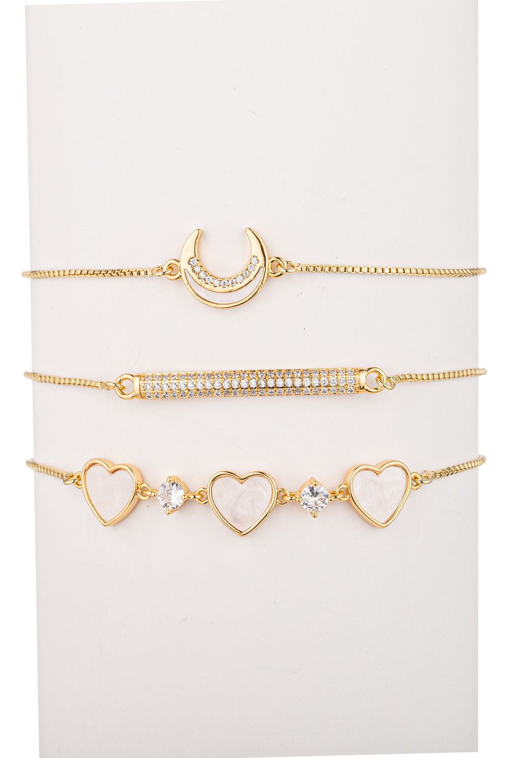 Juliette 3 Piece Heart Bolo Bracelet Set