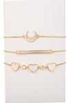 Juliette 3 Piece Heart Bolo Bracelet Set