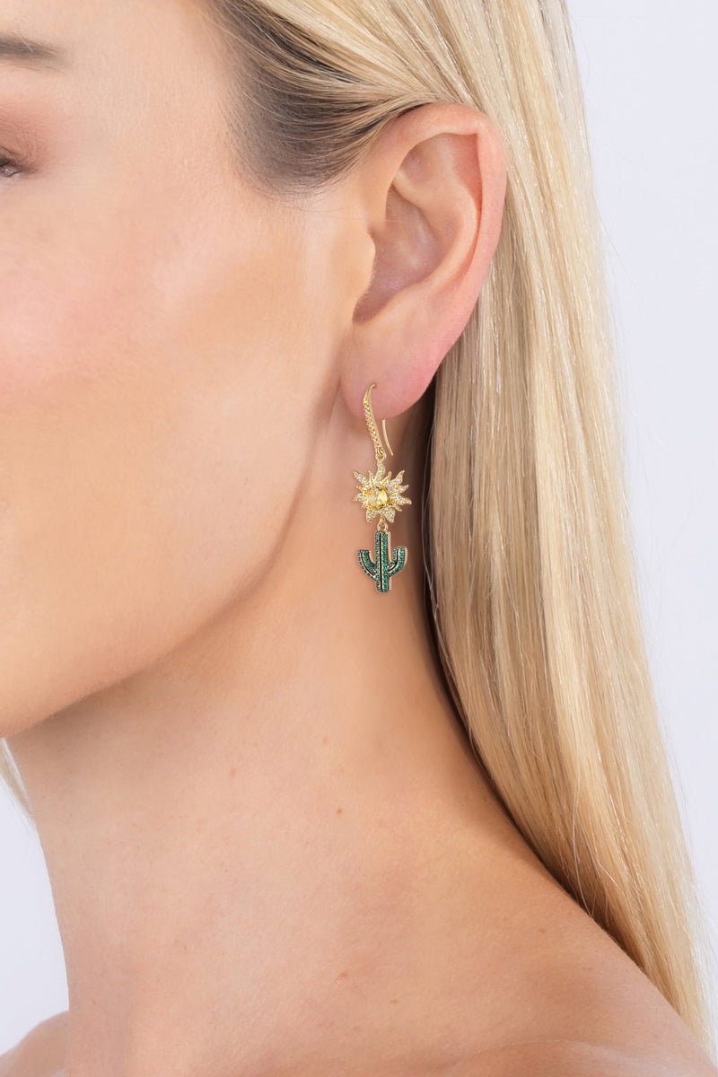 Palm Springs Cactus Drop Earrings