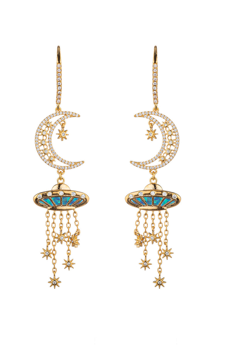 Celestial CZ Star Drop Earrings 