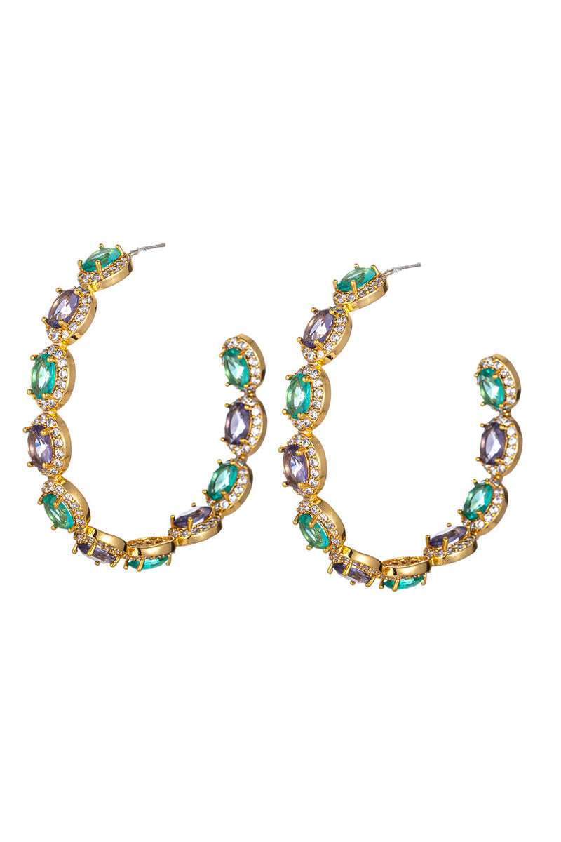 Beatrice Loop Rainbow CZ Earrings