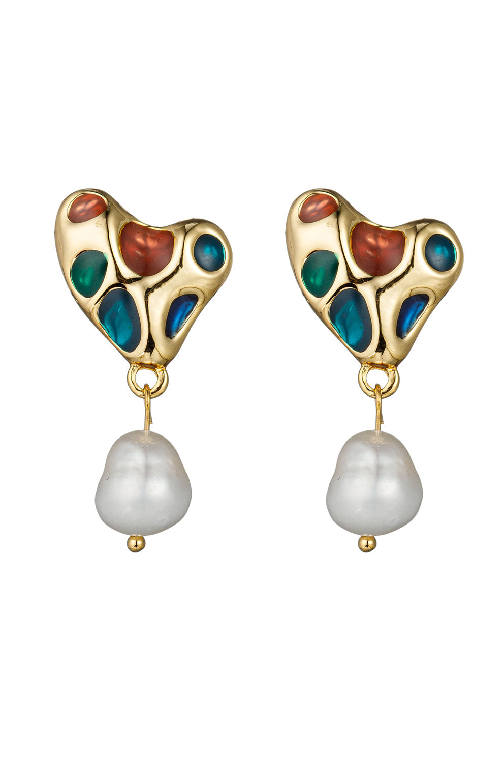 Isabella Painted Heart Earrings