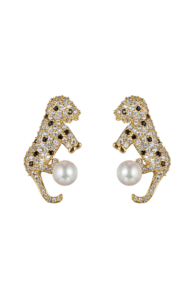 Baby Leopard CZ Stud Earrings