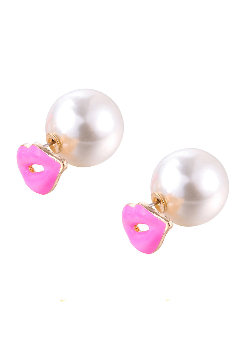 Pink Lips Stud Earring