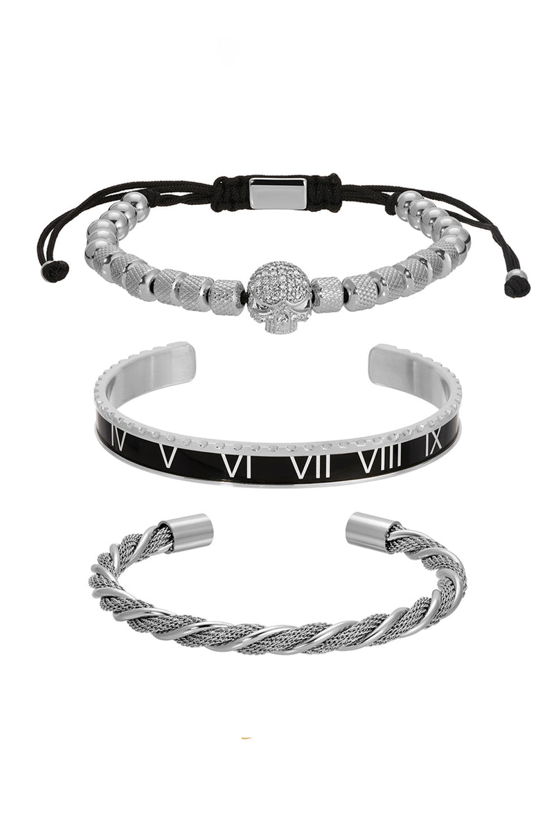 Lucas Skull 3 Piece Bracelet Set