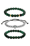 Leopard Green Tiger Eye Bracelet Set