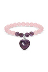 Amethyst Heart Bracelet Set