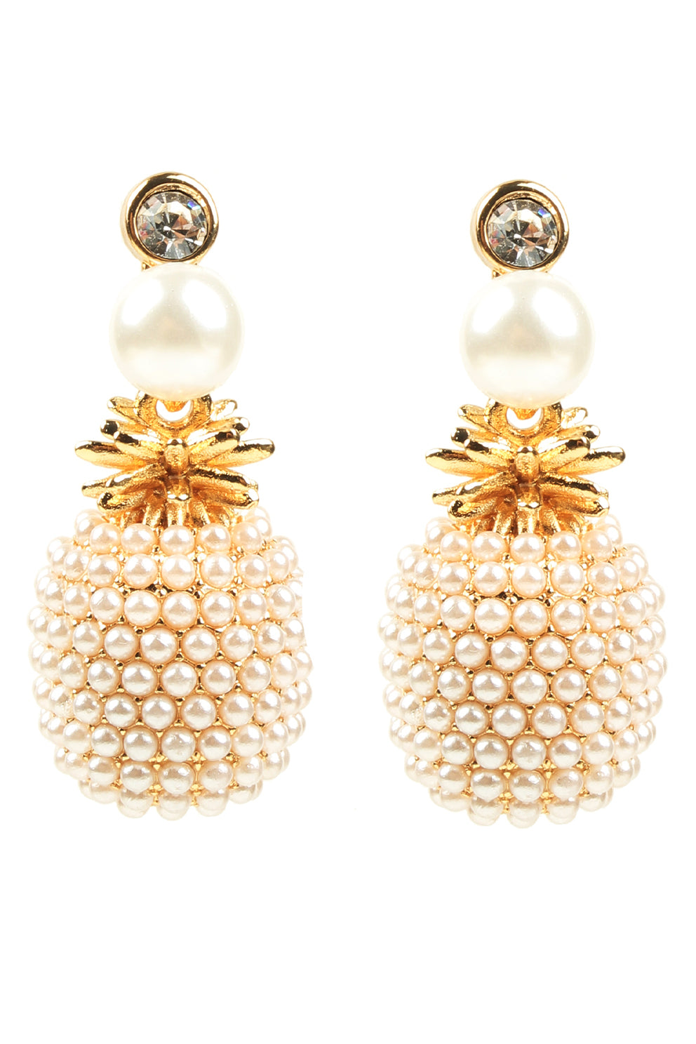 White Pineapple Earrings