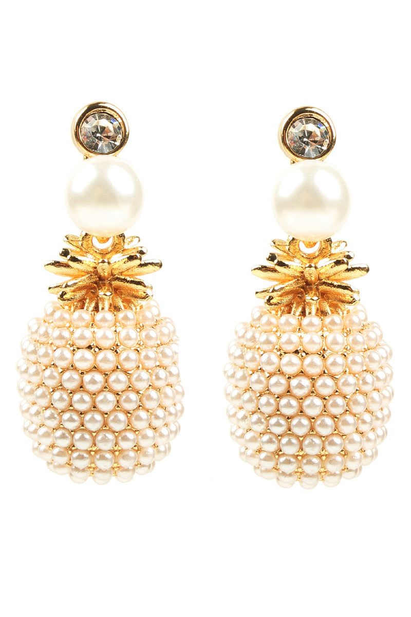 White Pineapple Earrings