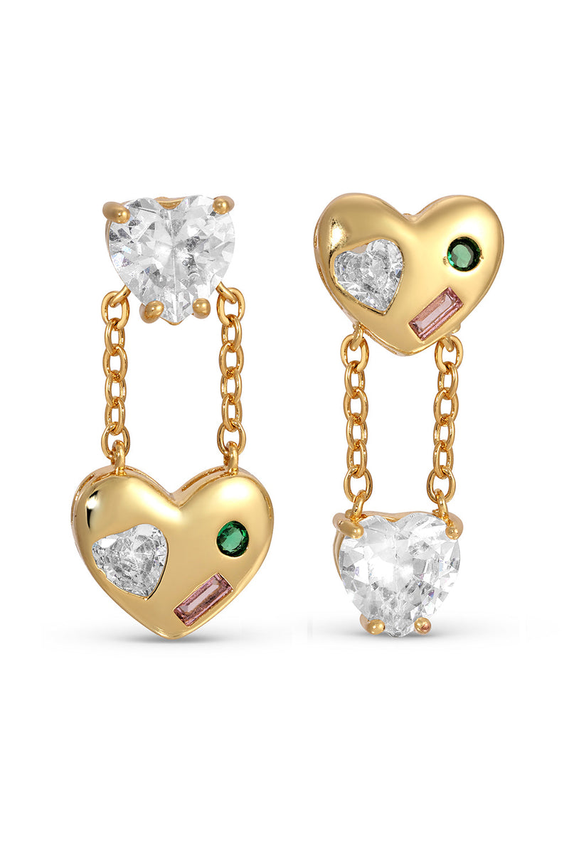 2-Tone Heart Earrings