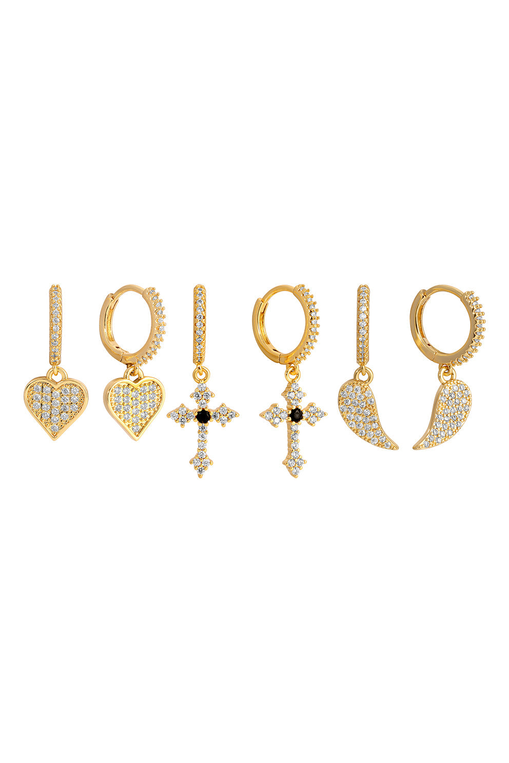 Audrey 3 Piece CZ Earring Set 