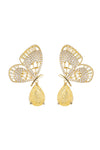 Yellow Monarch Butterfly 18K Gold Plated Dangle Earrings