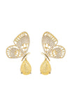 Pink Monarch Butterfly 18K Gold Plated Dangle Earrings