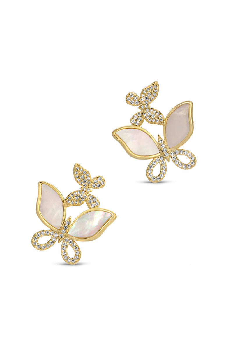 Ariel CZ Butterfly Earrings