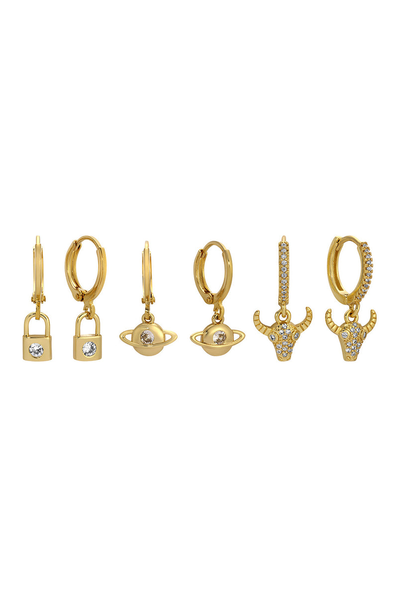 Jackson 3 Piece CZ Earrings Set