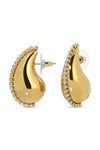 Golden Bean CZ Earrings