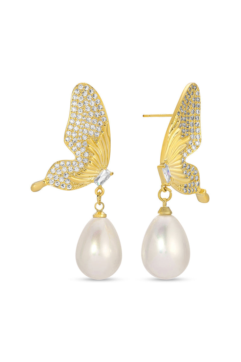 Ezra CZ Butterfly Drop Earrings