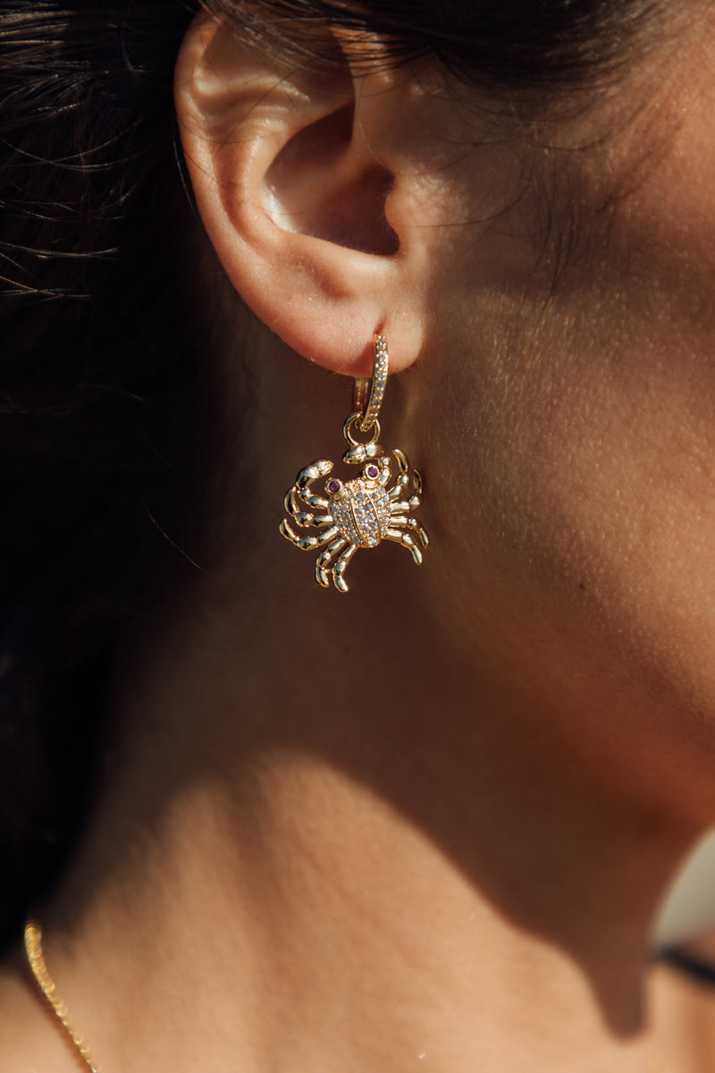 Crab Huggie Earrings