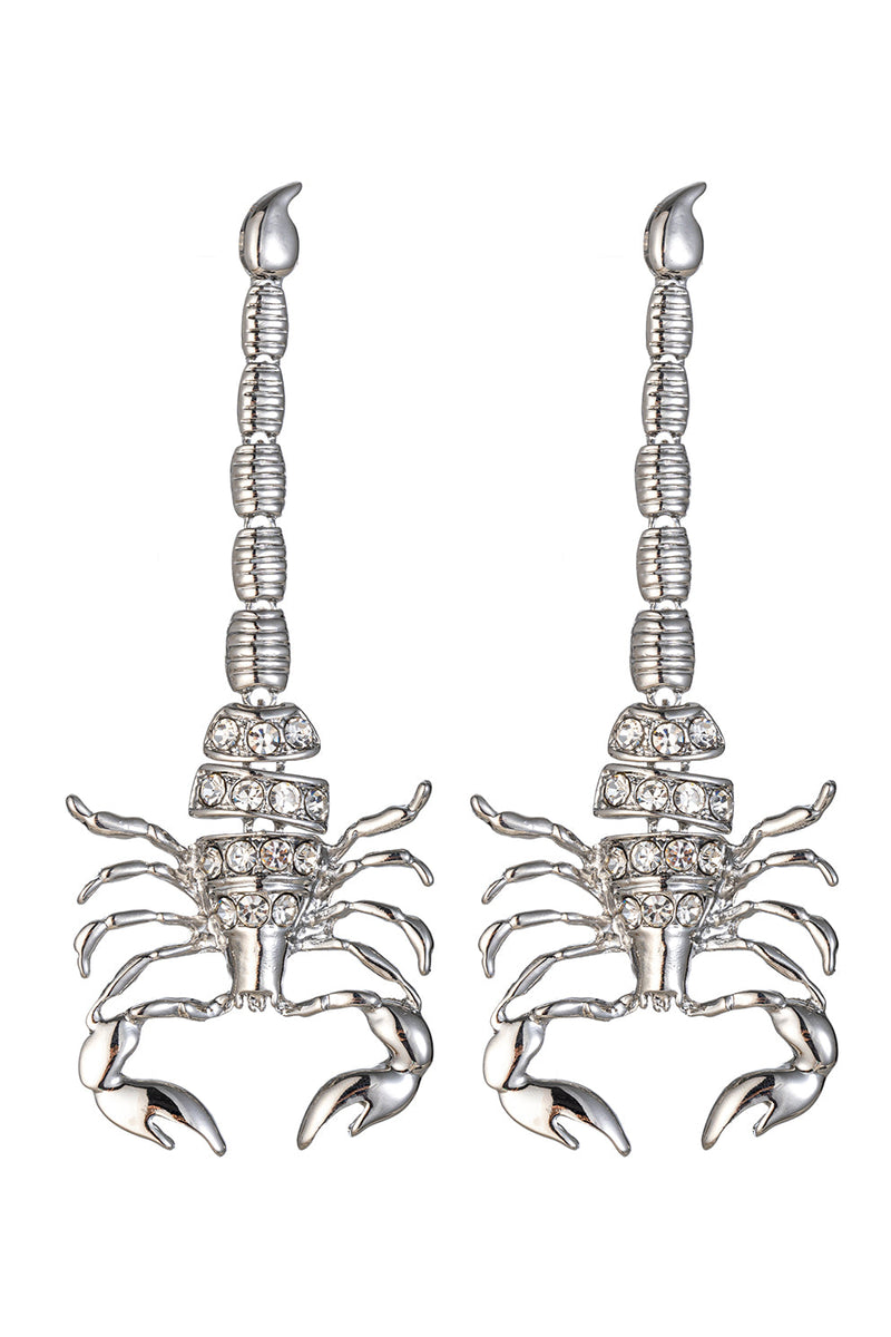 Silver Scorpion Dangle Earrings