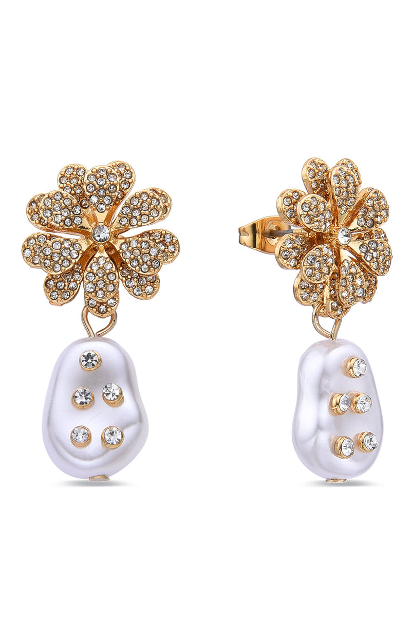 Oceane Freshwater Pearl CZ Earrings