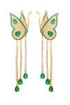 Green Butterfly CZ Dangle Earrings