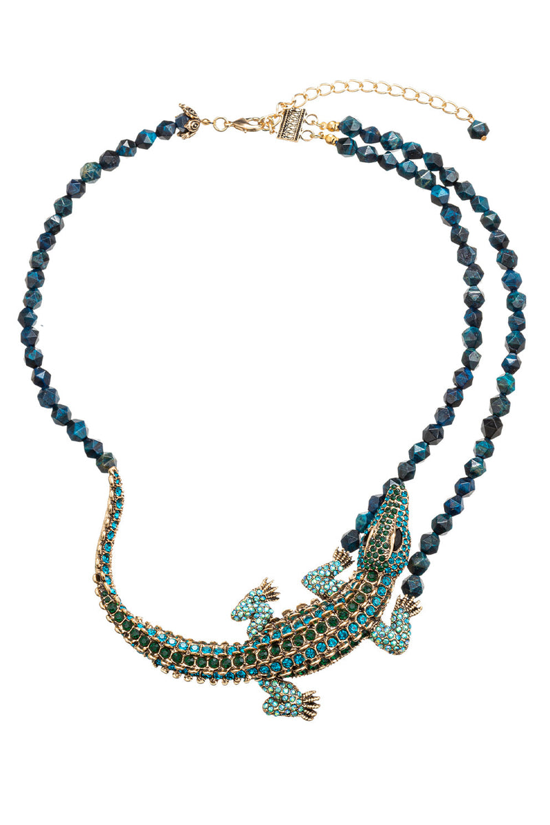 Gator Lapis Beaded Necklace