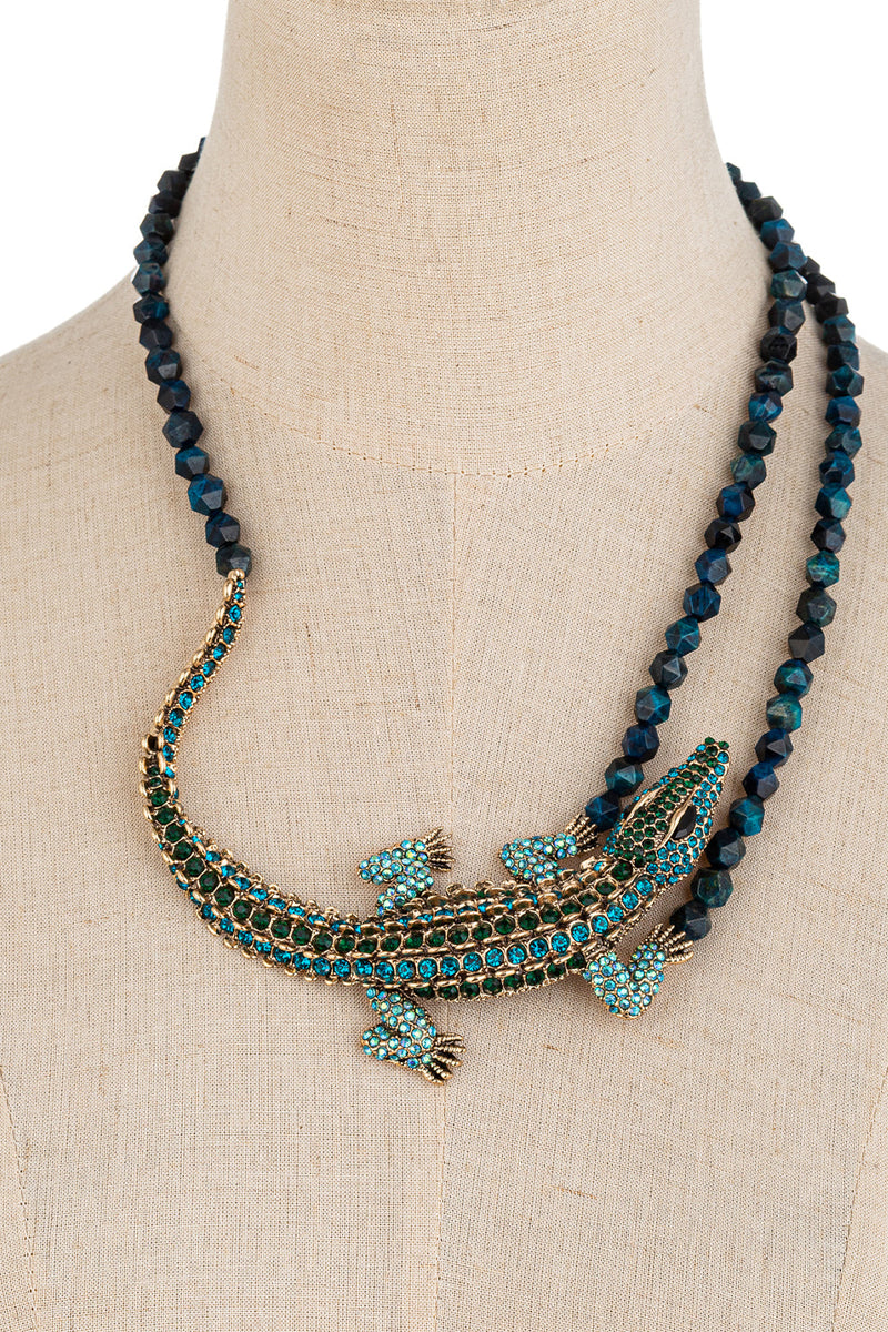 Gator Lapis Beaded Necklace