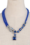 Larissa Blue Leopard Beaded Necklace