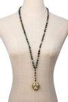 Mia Tiger Agate Beaded Y Necklace