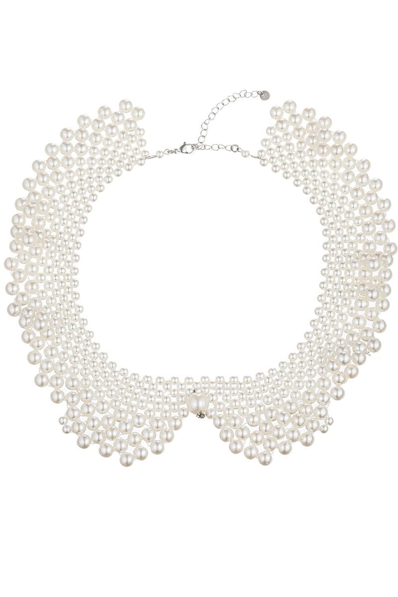 Pearly Collar Statement Necklace