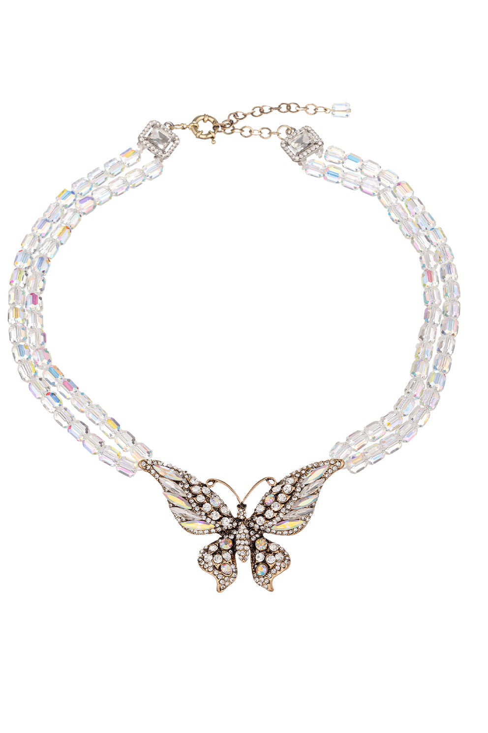 Rose Butterfly AB Bead Necklace