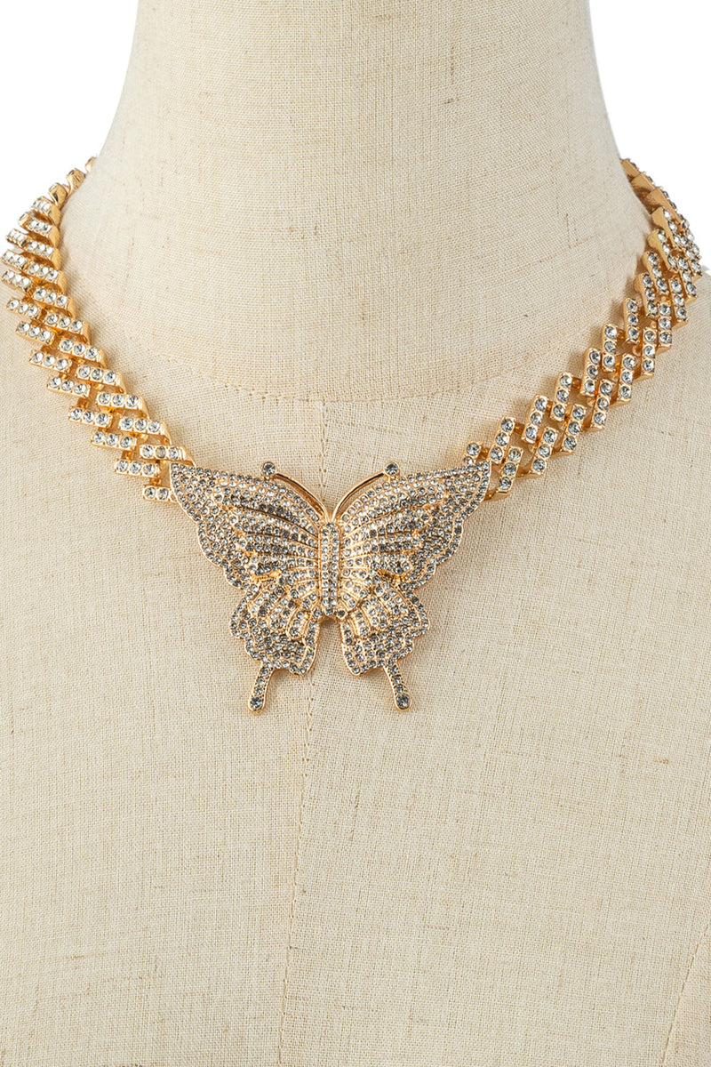 Ciana Cuban Link Butterfly Necklace