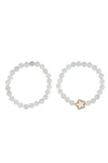 Fleur White Jade 8MM Beaded Stretch Bracelet