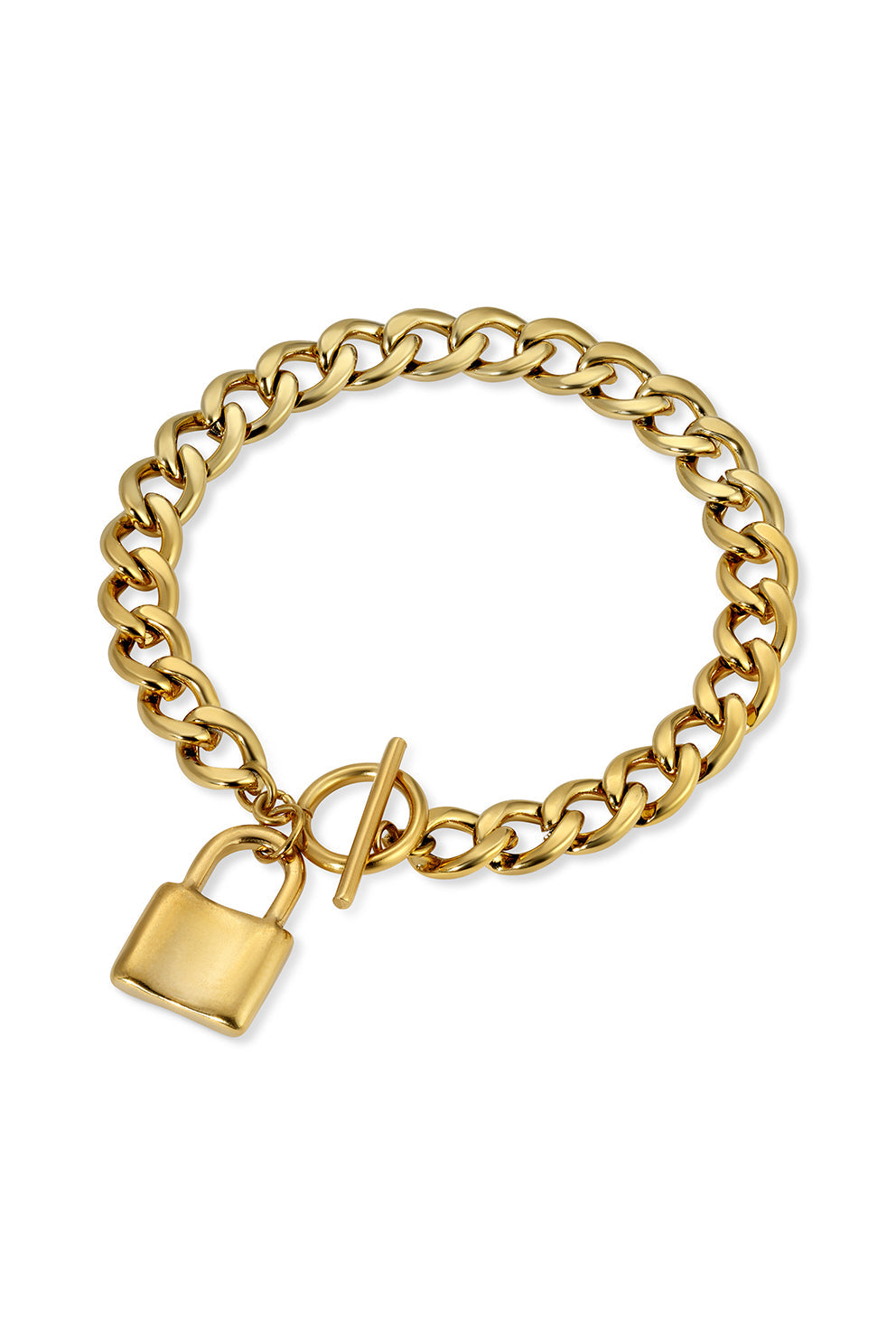 Cuban Link Lock Pendant Bracelet