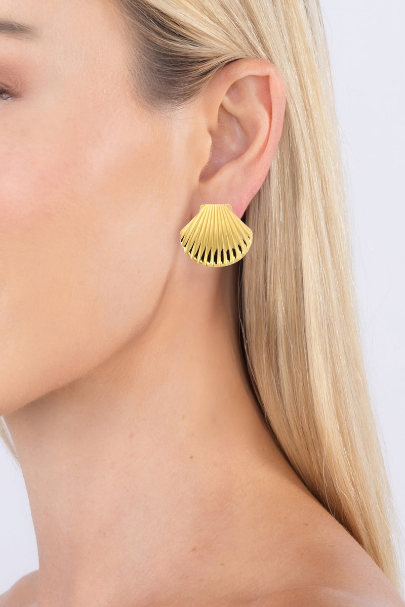 Layla Sea Shell 14K Gold Plated Earrings