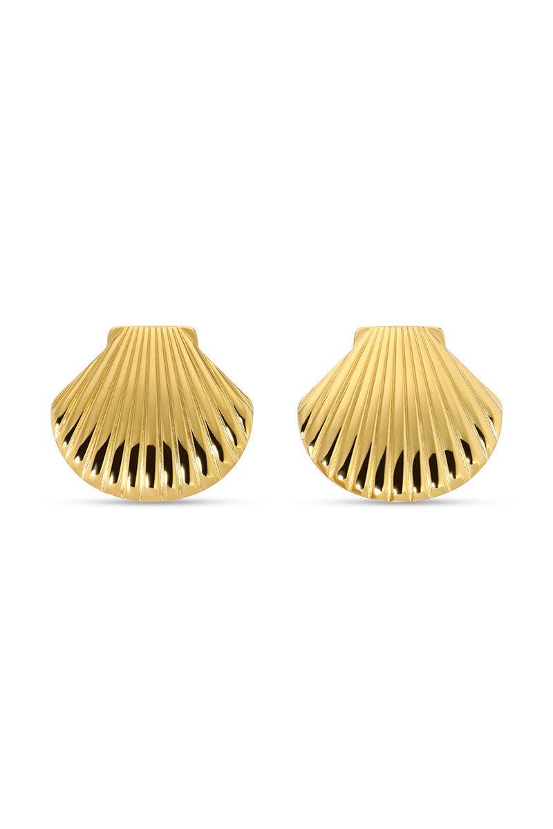 Layla Seashell 14K Gold Plated Earrings