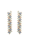 Aurora Blue Cubic Zirconia Zig Zag Earrings