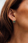 Cici Green CZ Stud Earrings