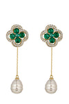 Deborah 18K Gold Plated CZ Dangle Earrings