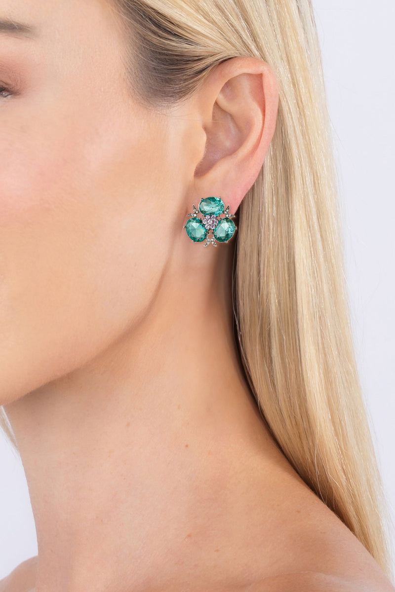 Willow Green CZ Stud Earrings