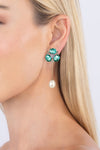 Avril 18K Gold Plated Green Dangle Earrings