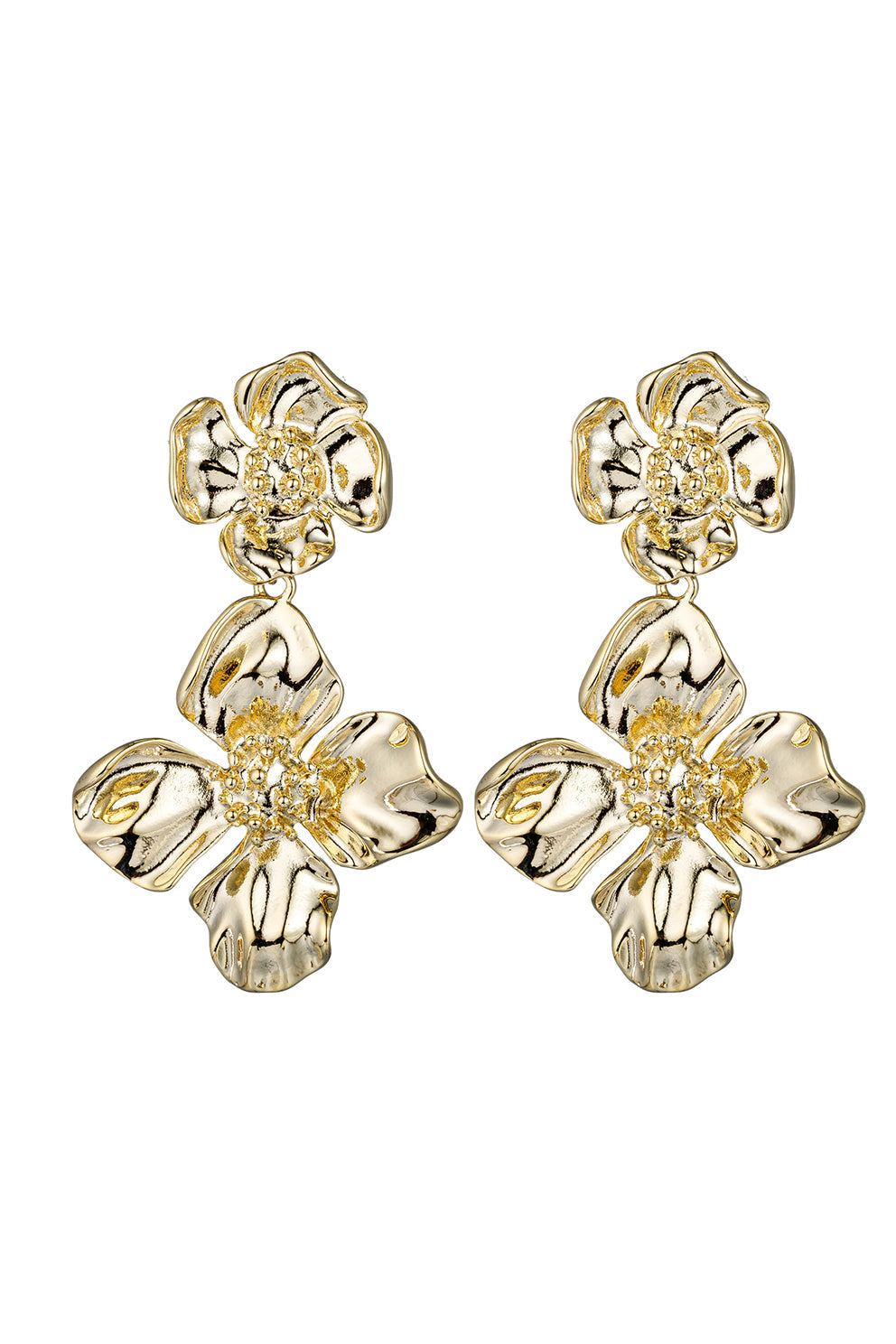 Sofie Gold Flower Drop Earrings