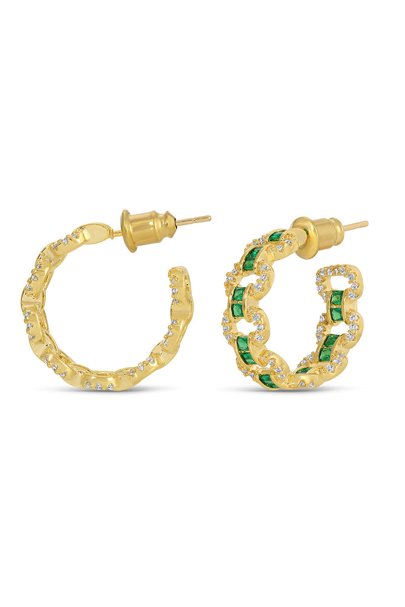 Elizabeth 18K Gold Plated CZ Cuff Earrings