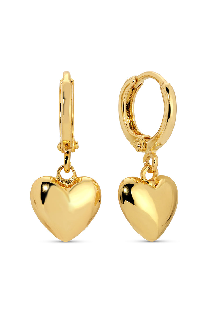 Aria Heart+Key+Lock Huggie Earring Set