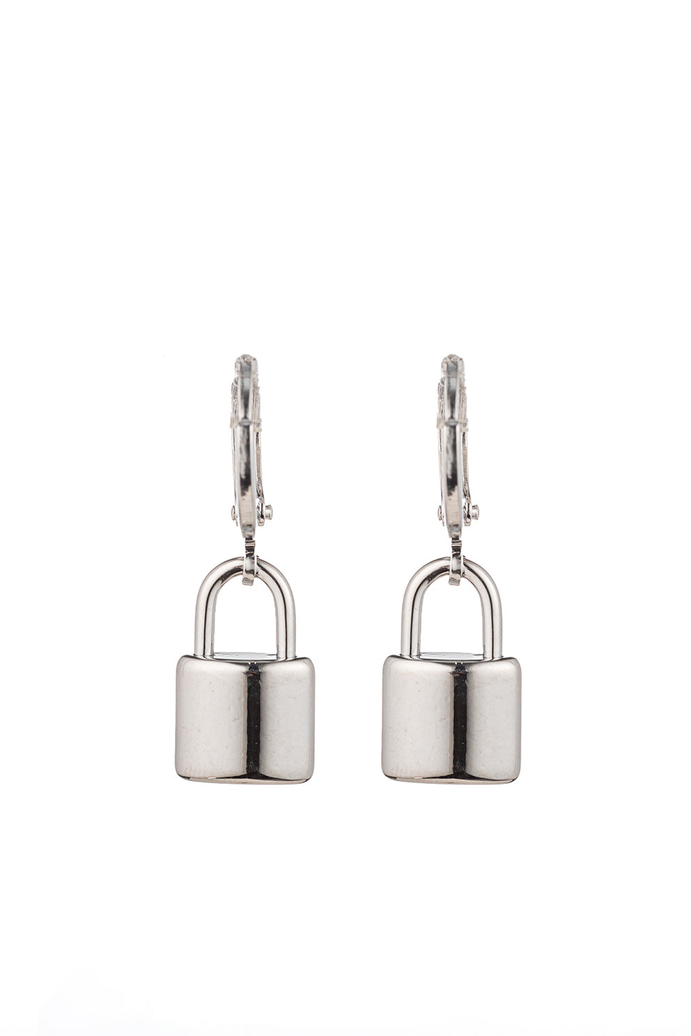 Silver Lock Huggie Earring