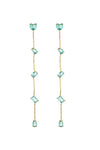 Dina Teal Linear Cubic Zirconia Earring