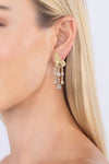 Golden Monarch Cubic Zirconia Butterfly Drop Earrings