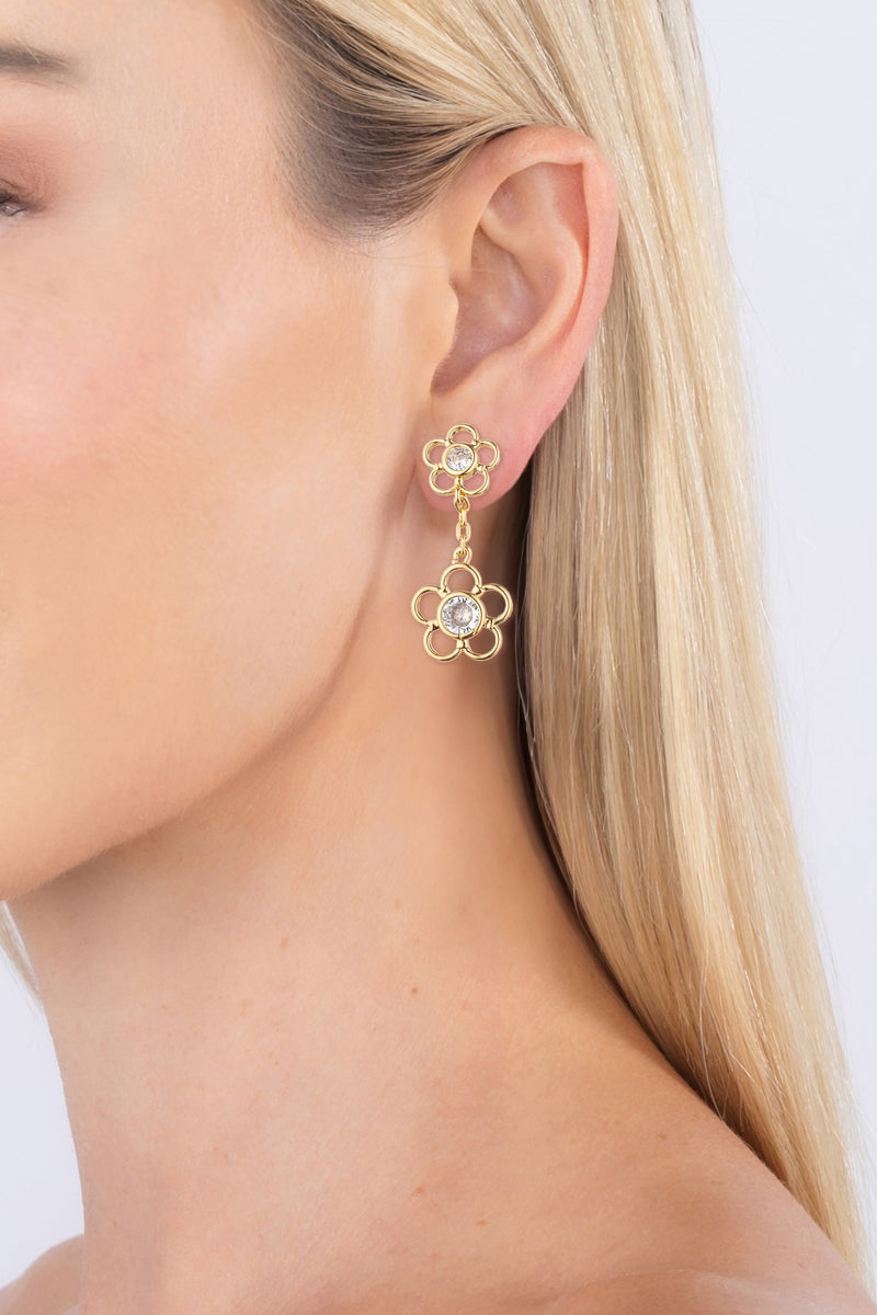 Charlotte Golden Daisy Drop Earrings